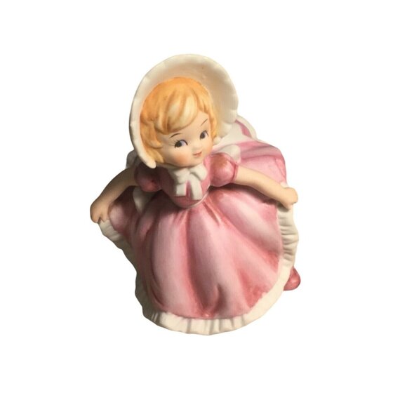 Girl with Bloomers #904 Bisque Porcelain Figurine Pink Ruffled Dress 4.5" - Picture 16 of 16